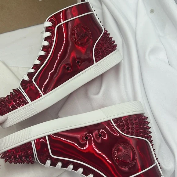 Christian Louboutin Red Spiked Sneakers